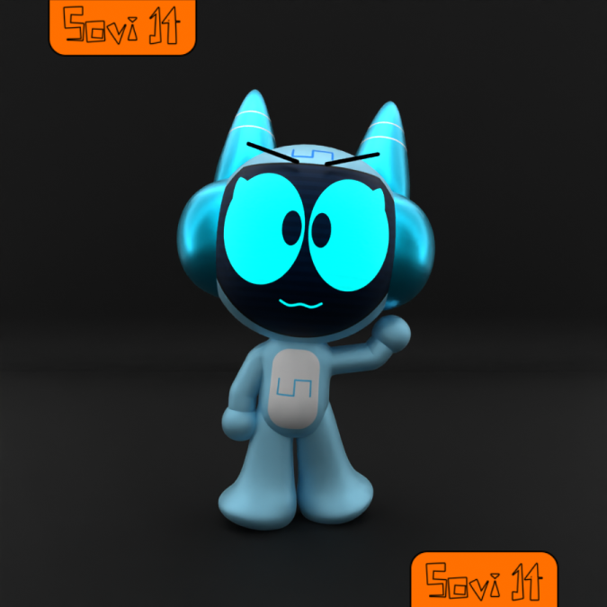 3D render of Stelele. I forgot who made this character. ( if you are the owner, reach out on github! )