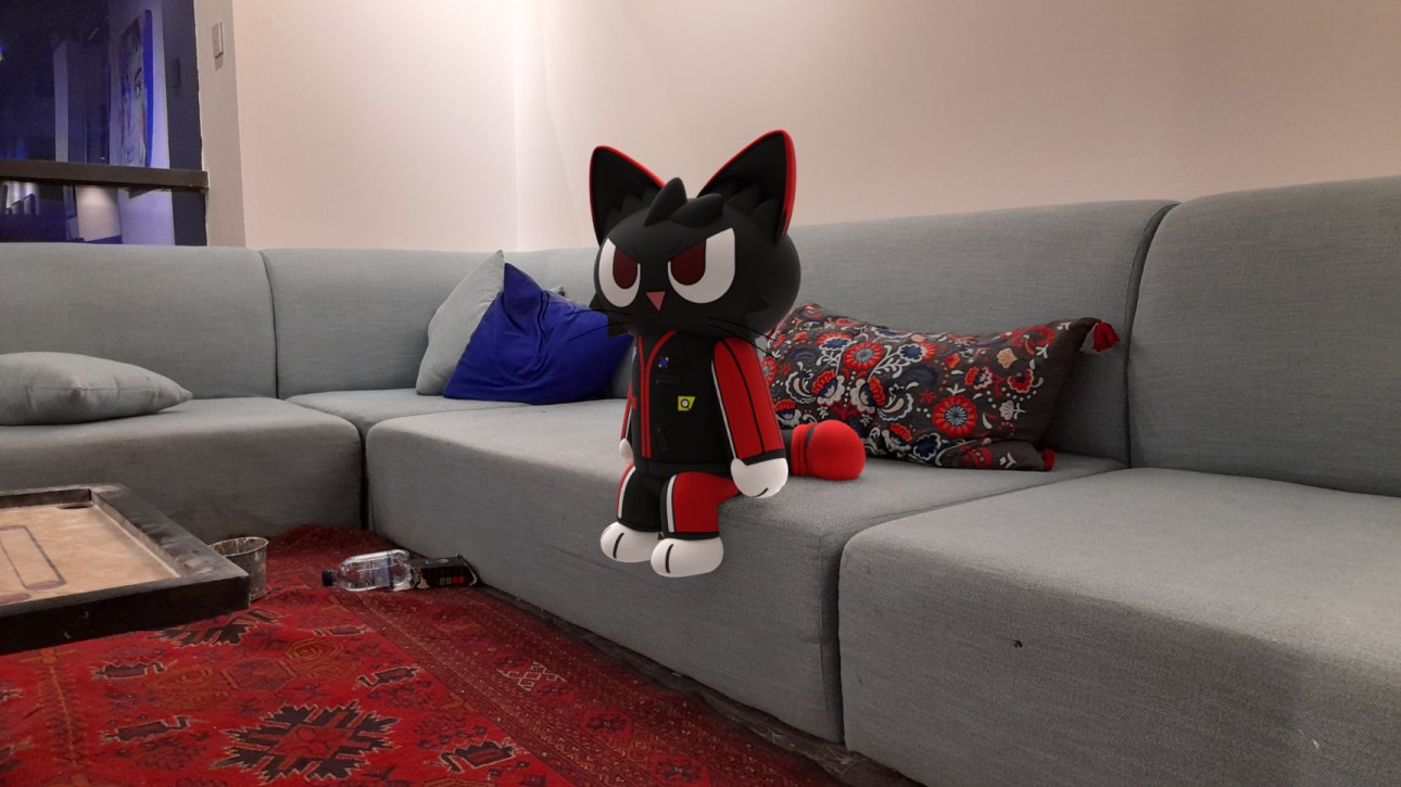 Eon is sitting at a lounge place. One of the first renders created using fSpy.