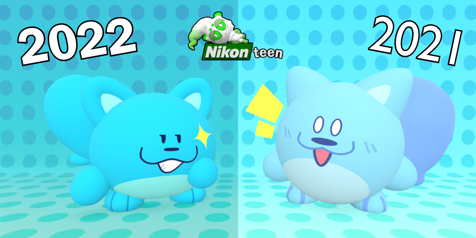 A comparision of 3D Blueberri. The left one was created in 2022, while the right one was created in 2021. For bozosart