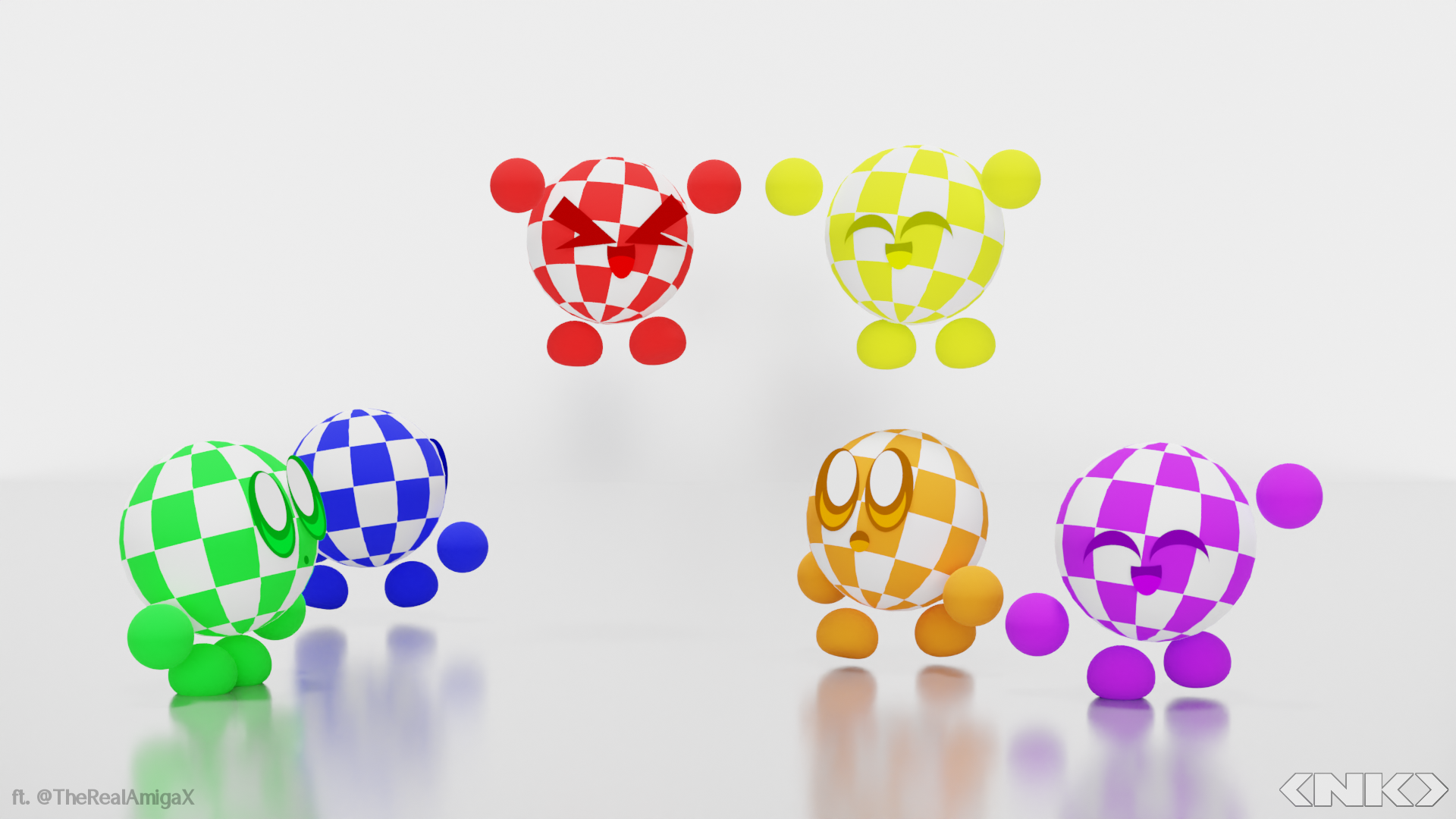 3D render of all 6 Boing Ball Objies. Objies originally created by kirbyzaz. For AmigaX