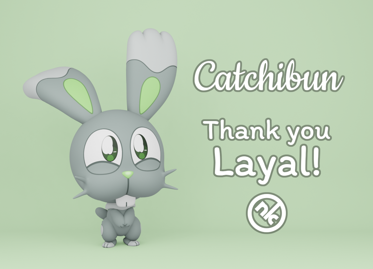 A simple 3D render of Catchibun. Layal (a young girl on the bus) came up with the idea for the character.