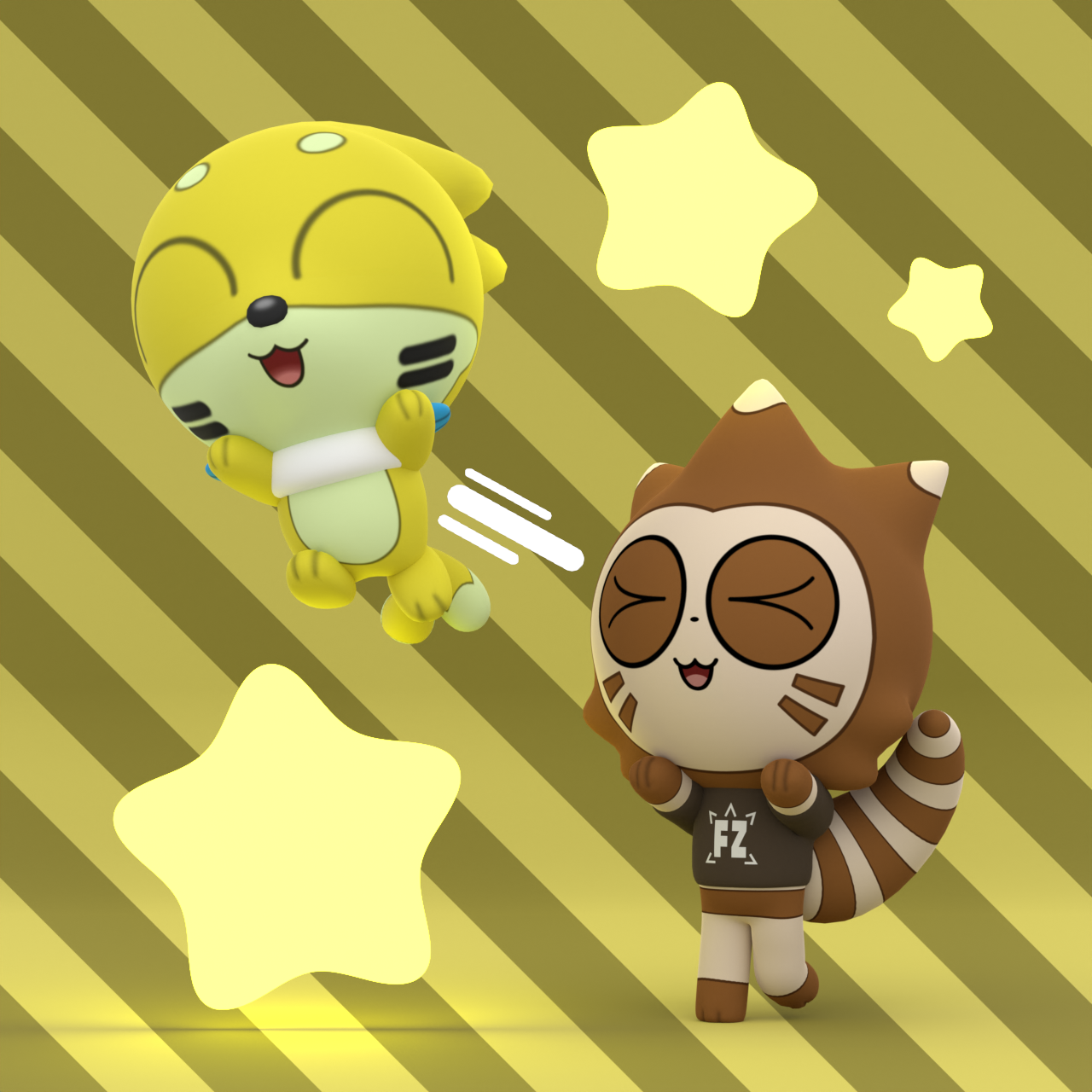 Feizoy is throwing Tricky excitedly. (don't worry he got Tricky's permission) For AmigaX