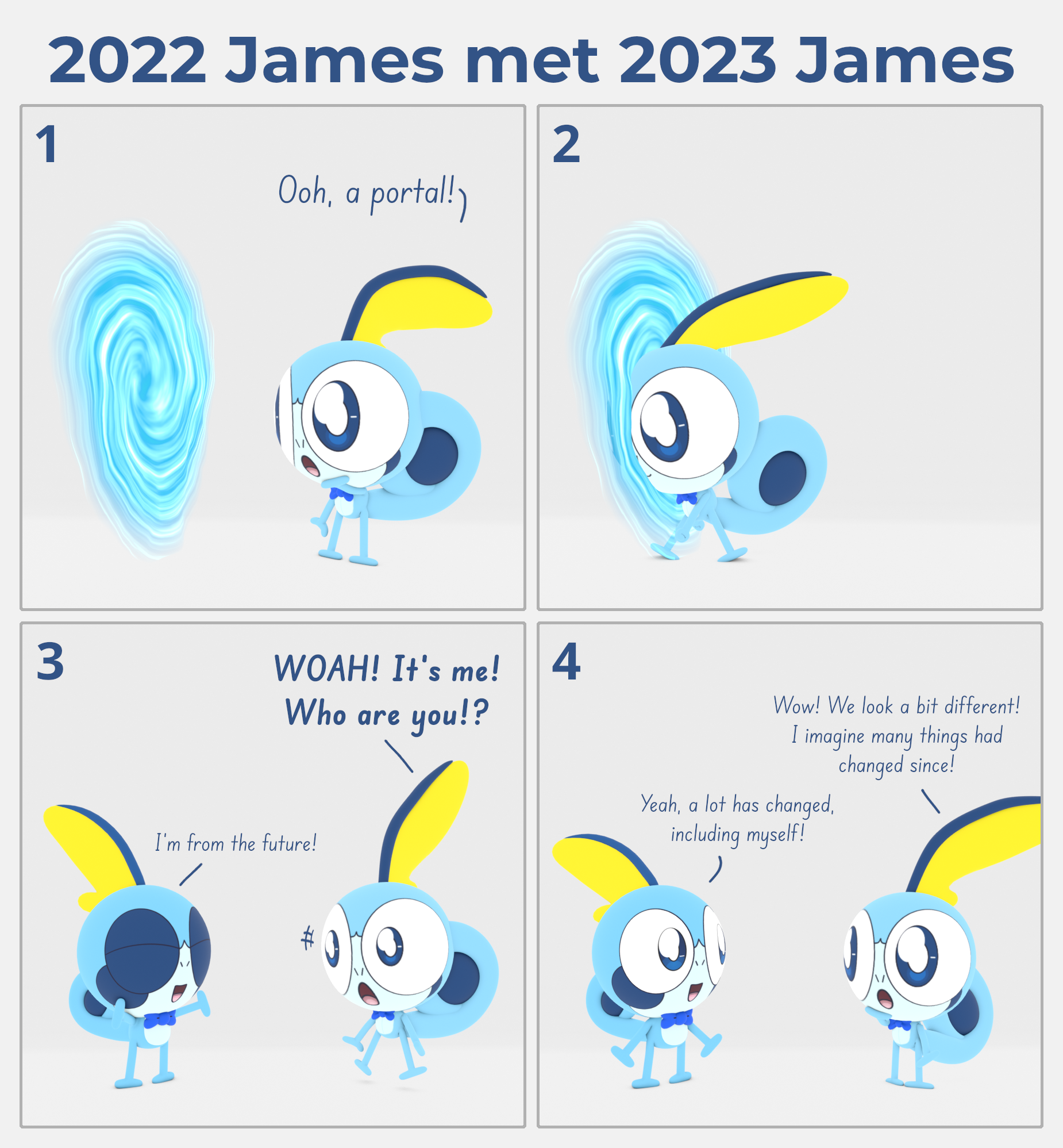 A comic of James meeting his future self. For LittleSobBlue