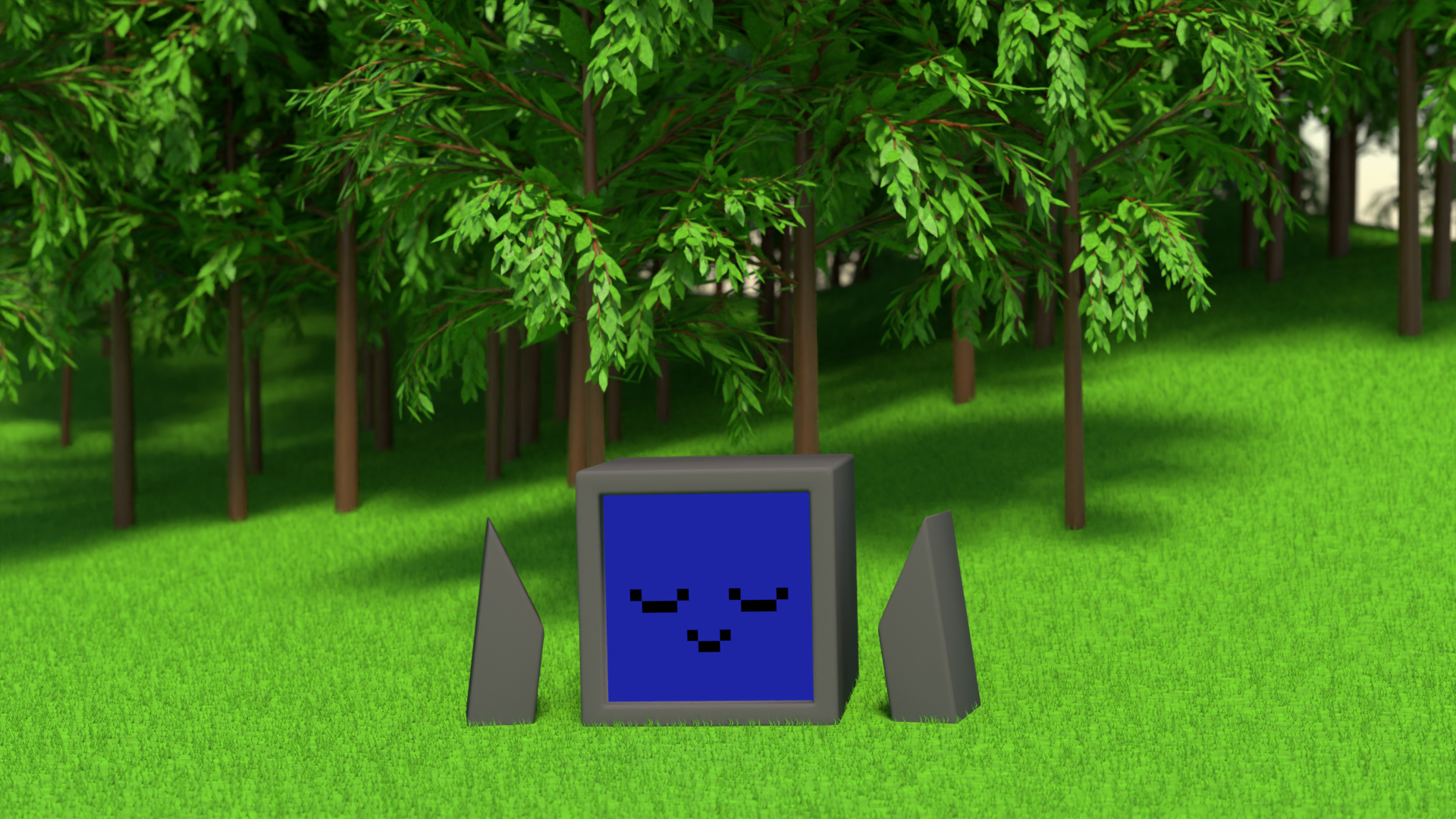 Roboto sleeping on the grass. For AmigaX