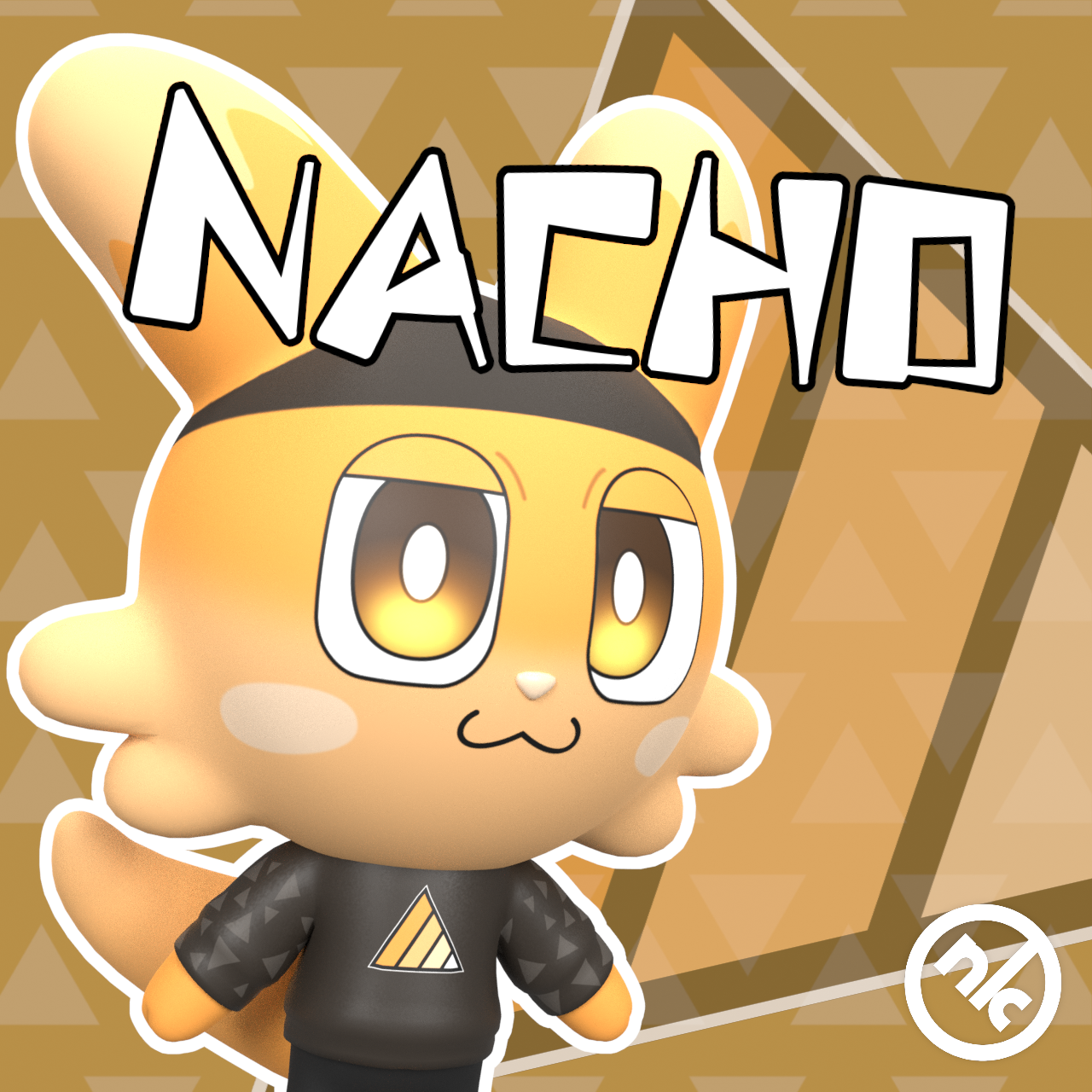 Simple 3D render of my original character, Nacho