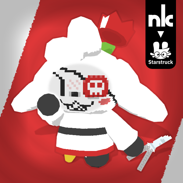 Pavlova snickering to the viewer while holding a balisong. Original character created by starstruckbun. Created using Blockbench.