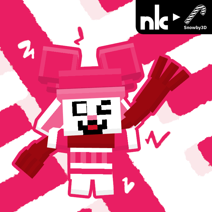 A blocky 3D model of Snowscarf. Original character created by Snowby3D. Created using Blockbench. ( sidenote: Happy 8th birthday, Blockbench! )