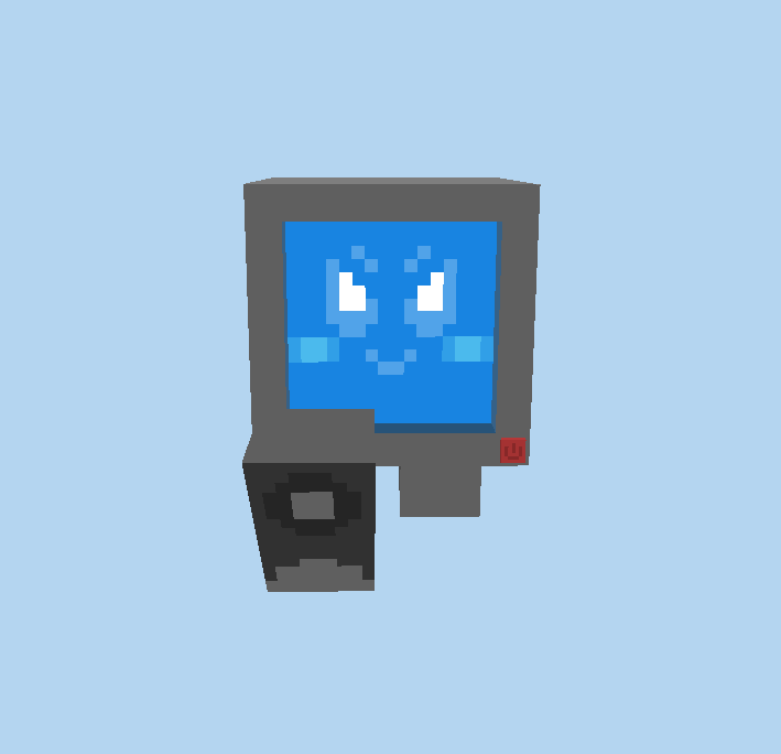 Low-poly 3D turntable animation of Roboto, who was created by AmigaX. Created with Blockbench.