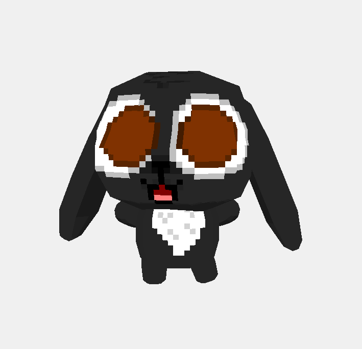 Low-poly 3D turntable animation of Stevie, who was created by Max Andrew. Created with Blockbench.